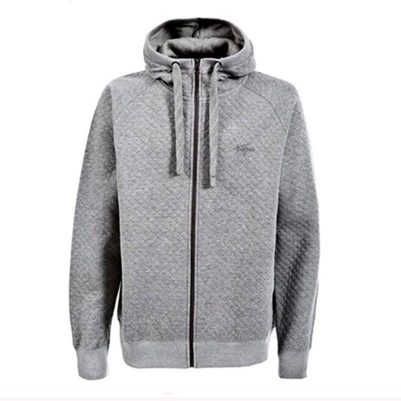 Grey Quilted Full Zipper Hoodie Jacket XL NWT